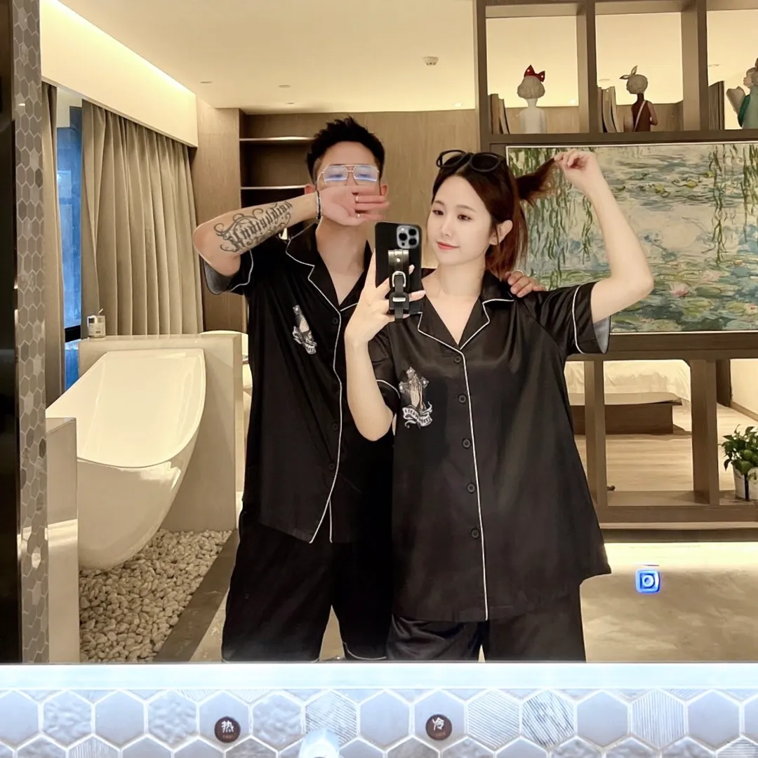 🅿️340 2024 CHROME HEARTS home wear, high-definition Korean silk fabric, skin-friendly, soft and comfortable, couple model M～XXXL